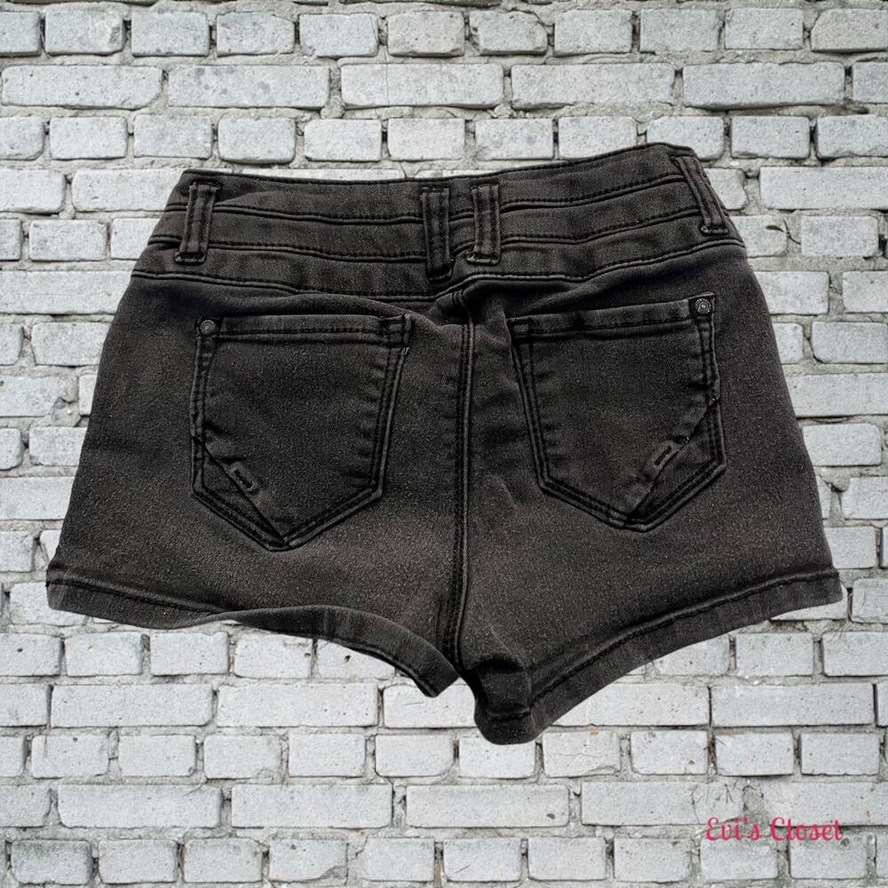 Blue Spice Womens Denim Jean Short Shorts Booty Hot Pants Mid Rise Size 3